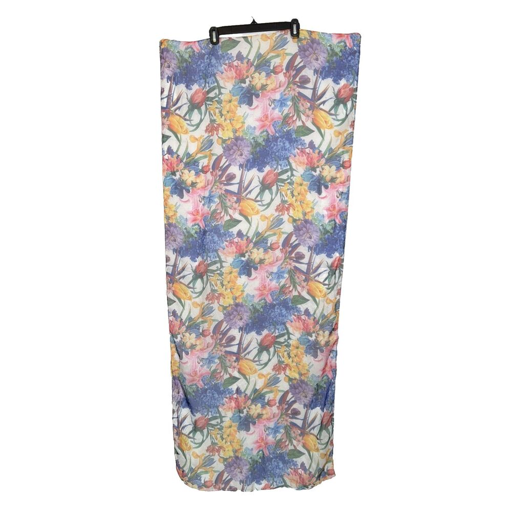 Italian Viscose Floral Rectangular Scarf Cottagecore Euro Summer Boho Chic Fairy